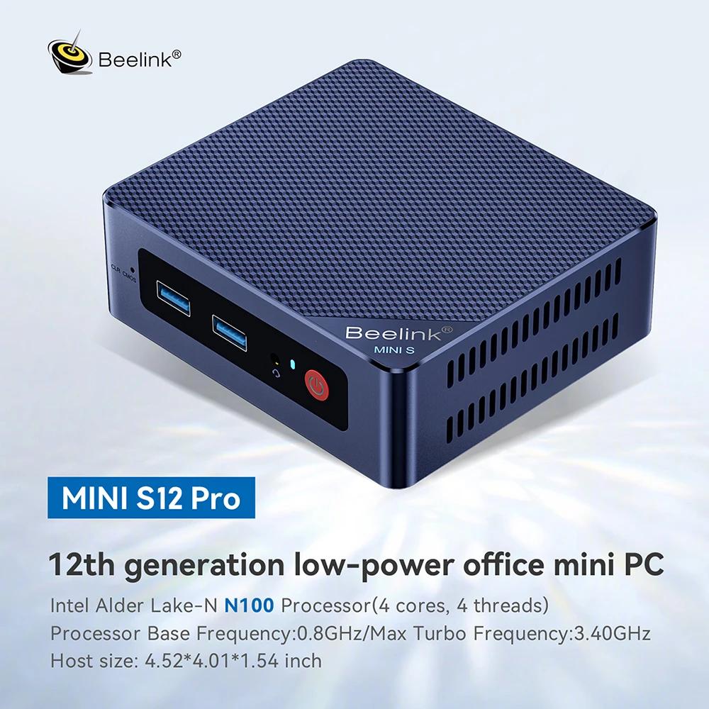 Beelink ̴ S12  ̴ PC ũž ̴ ǻ,  ˴ ũ-N N100, 16GB DDR4 500GB SSD, Wifi6 BT5.2, 1000M, NVME, 12 